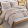 Andency King Size Comforter Set - 7 Pieces Bed in a Bag King Bedding Comforter Sets Oatmeal, Winter Solid Soft Lightweight Comforter with Fitted Sheets, Flat Sheets, Pillowcases & Shams