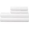 MARTHA STEWART 100% Cotton Queen Sheet Set - 4 Piece, Soft, Smooth, Durable, Easy Care, 16" Deep Pocket Sheets, Bedding Sheets, Sateen Sheet, 1 Flat, 1 Fitted, 2 Pillowcases, White