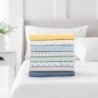 MARTHA STEWART 100% Cotton Queen Sheet Set - 4 Piece, Soft, Smooth, Durable, Easy Care, 16" Deep Pocket Sheets, Bedding Sheets, Sateen Sheet, 1 Flat, 1 Fitted, 2 Pillowcases, White