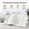 MASVIS Feather Comforter Filled with Feather & Down King Size-All Season Duvet Insert Luxurious Hotel Bedding Comforters, White