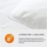 MASVIS Feather Comforter Filled with Feather & Down King Size-All Season Duvet Insert Luxurious Hotel Bedding Comforters, White