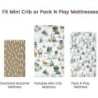 PHF 3 Pack Soft Mini Crib Sheets, Woodland Silky Pack N Play Sheets for Baby Boys Girls Neutral, Universal Fit for Pack N Play, Playard, Portable and Mini Crib Mattresses, Woodland