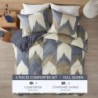 INK+IVY Queen Size Comforter Set, Cozy Cotton Comforter, All Season, Lightweight Comforter Queen Bed Set with 2 Matching Shams, Modern Cabin Lodge Ikat Chevron Design, Navy Full/Queen 3 Piece