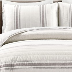 Lush Decor Comforter Farmhouse Stripe, King, Gray