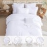 QSH White Ruffled Comforter Set Queen Size Farmhouse Shabby Boho Chic White Bedding Set Queen Size Lightweight Fluffy Microfiber Bed Comforter Set 3 Pieces