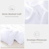 QSH White Ruffled Comforter Set Queen Size Farmhouse Shabby Boho Chic White Bedding Set Queen Size Lightweight Fluffy Microfiber Bed Comforter Set 3 Pieces