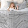 Cozy Bliss Fluffy Twin Size Comforter Set Light Grey, Jacquard Boho Texture Sherpa Bed Set, Ultra Soft Thick Bedding Set for Winter, 2 Pieces, 1 Fuzzy Comforter & 1 Pillow Shams