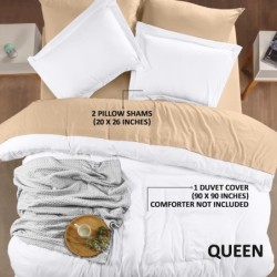 Utopia Bedding Duvet Cover Queen Size - 1 Duvet Cover with 2 Pillow Shams - 3 Pieces Bedding Duvet Cover with Zipper Closure - Soft Brushed Microfiber, 90 X 90 Inches (Queen, White)