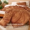 Bedsure Brushed Duvet Cover King Size - Soft and Breathable Eucalyptus Lyocell Cotton Hybrid Comforter Cover Set for Hot Sleeper - Hypoallergenic and Moisture Wicking, Cooling Bedding Set, Terracotta