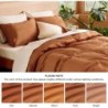 Bedsure Brushed Duvet Cover King Size - Soft and Breathable Eucalyptus Lyocell Cotton Hybrid Comforter Cover Set for Hot Sleeper - Hypoallergenic and Moisture Wicking, Cooling Bedding Set, Terracotta