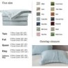 Simple&Opulence French Linen Duvet Cover Set 88" x 92"- 3 Pieces (1 Comforter Cover,2 Pillowcases)- Natural Flax Cotton Blend-Solid Color Breathable Farmhouse Bedding-Dusty Blue, Queen