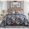 7 Piece Paisley Flower Comforter Bed in a Bag Set King Size Luxury Dark Blue Vintage Floral Boho Medallion Comforter Set Soft & Breathable Microfiber Bedding Set for Woman Adults