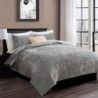 RECYCO Luxury Velvet Quilt Set King Size, Lightweight Velvet Comforter Set, Oversized Bedspread Coverlet Quilted Bedding Set, with 2 Matching Pillow Shams, for All Season, Gray