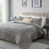 RECYCO Luxury Velvet Quilt Set King Size, Lightweight Velvet Comforter Set, Oversized Bedspread Coverlet Quilted Bedding Set, with 2 Matching Pillow Shams, for All Season, Gray