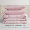 Juicy Couture Pink Sparkle Cheetah Jacquard Queen/Full Comforter Set - 3 Piece Luxury Bedding Ensemble