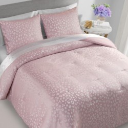 Juicy Couture Pink Sparkle Cheetah Jacquard Queen/Full Comforter Set - 3 Piece Luxury Bedding Ensemble