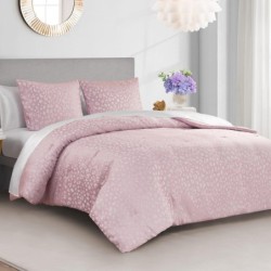 Juicy Couture Pink Sparkle Cheetah Jacquard Queen/Full Comforter Set - 3 Piece Luxury Bedding Ensemble