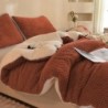 3D Jacquard Design Comforter Set, Ultra-Soft Warm King Size Sherpa Fur Plush 3-Pieces Sets Luxury Cozy Bedding with 2 Pillowcases (104"x90", Burnt Orange)