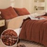 3D Jacquard Design Comforter Set, Ultra-Soft Warm King Size Sherpa Fur Plush 3-Pieces Sets Luxury Cozy Bedding with 2 Pillowcases (104"x90", Burnt Orange)