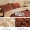 3D Jacquard Design Comforter Set, Ultra-Soft Warm King Size Sherpa Fur Plush 3-Pieces Sets Luxury Cozy Bedding with 2 Pillowcases (104"x90", Burnt Orange)