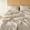 Bedsure Linen Sheets - King Linen Bed Sheet, 4 Pcs Linen Cotton King Size Sheets Set, Linen Cotton Blend Sheets for All Seasons, 1 Flat Sheet, 1 Fitted Sheet and 2 Pillowcases (Linen, King)