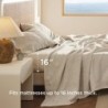 Bedsure Linen Sheets - King Linen Bed Sheet, 4 Pcs Linen Cotton King Size Sheets Set, Linen Cotton Blend Sheets for All Seasons, 1 Flat Sheet, 1 Fitted Sheet and 2 Pillowcases (Linen, King)