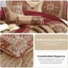 Grand Avenue Gold/Wine Cal King Comforter Set, 7 Piece, Burgundy Bedding Comforters & Sets, Pillow Shams Bedskirt, All Season