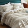 Bedsure Duvet Cover Queen - Waffle Weave Textured Striped Duvet Cover Set, 50% Recycled Polyester, Soft Breathable Bedding Comforter Cover with 2 Pillowcases for All Season, Linen Like, Queen 90"x90"