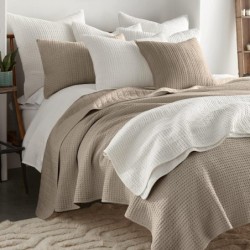 Levtex Home - Mills Waffle - King/Cal King Quilt Set - Taupe Cotton Waffle - Quilt Size (106 x 92in.), Sham Size (36 x 20in.)