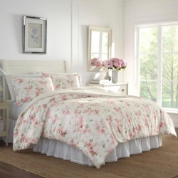 Laura Ashley - Queen Comforter Set, Luxury Bedding with Matching Shams, Stylish Home Decor for All Seasons (Wisteria Pink, Queen)