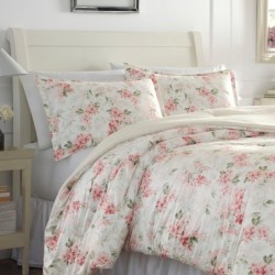 Laura Ashley - Queen Comforter Set, Luxury Bedding with Matching Shams, Stylish Home Decor for All Seasons (Wisteria Pink, Queen)