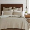 Levtex Home - Cross Stitch Taupe Quilt Set - King/Cal King Quilt + Two King Pillow Shams - Cross Stitched Pattern - Quilt Size (106x92in.) and Pillow Sham Size (36x20in.) - Reversible - Cotton Fabric