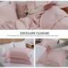 Simple&Opulence 100% Linen Duvet Cover Set 3pcs Basic Style Natural French Washed Flax Solid Color Soft Breathable Farmhouse Bedding with Button Closure - Blush Pink, King