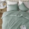 Green Waffle Weave Comforter Set Queen Size - Soft Green Textured Waffle Comforter, All Season Lightweight Breathable Bedding Set, 3 Pieces Including 1 Comforter and 2 Pillow Shams