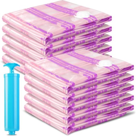 10 Large Vacuum Storage Bags - Space Saver Seal Bags for Clothes, Comforters, Blankets & Bedding (10L)