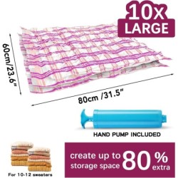 10 Large Vacuum Storage Bags - Space Saver Seal Bags for Clothes, Comforters, Blankets & Bedding (10L)