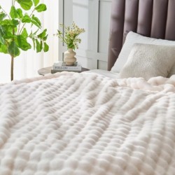 Kculrish Superweiche, flauschige ¨¹berwurfdecke mit braunen Streifen f¨¹r die Couch, Fleece, lang, extragro?, Queen-Size, warm und schwer, Kunstfell, XL-¨¹berwurfdecke f¨¹r Bett und Damen, 152,4 x 203,2 cm : K¨¹che, Haushalt & Wohnen