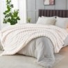 Kculrish Superweiche, flauschige ¨¹berwurfdecke mit braunen Streifen f¨¹r die Couch, Fleece, lang, extragro?, Queen-Size, warm und schwer, Kunstfell, XL-¨¹berwurfdecke f¨¹r Bett und Damen, 152,4 x 203,2 cm : K¨¹che, Haushalt & Wohnen