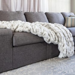 EMME Fleecedecke, Doppelbettgr??e, luxuri?ser Flanell f¨¹r Couch, Bett, Sofa, Sessel, weiche, pl¨¹schige, warme und gem¨¹tliche Decke mit geometrischem Gitterdesign (braun, 152,4 x 203,2 cm) : K¨¹che, Haushalt & Wohnen