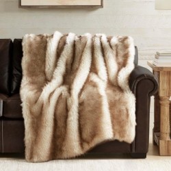 KORBLISS Superweiche Sherpa-¨¹berwurfdecke aus Kunstkaninchenfell und Fleece ¨C ultraweiche, wendbare, geb¨¹rstete Batik-¨¹berwurfdecke f¨¹r Sofa, Bett und Couch, Wei?, Hellgrau, 127 x 152 cm : K¨¹che, Haushalt & Wohnen