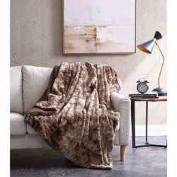 Tache Home Fashion Kunstfell-Sherpa-¨¹berwurf, bl?ulich, superweiche warme Decke, 160 x 221 cm, Wei?, Grau : K¨¹che, Haushalt & Wohnen