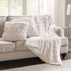 BEAUTEX Sherpa-Fleece-¨¹berwurfdecken, weiche, flauschige Flanell-Pl¨¹schdecke und ¨¹berwurf, flauschige, gem¨¹tliche Kuscheldecken f¨¹r Couch, Bett, Sofa, Erwachsene (127 x 152,4 cm, Staubblau) : K¨¹che, Haushalt & Wohnen