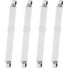 Bed Sheet Fasteners, Sopito 4pcs Adjustable Elastic Sheet Straps Heavy Duty Bed Sheet Grippers Suspenders for Mattresses Fitted Sheets Flat Sheets, White