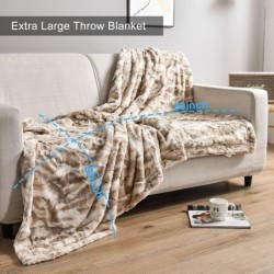 Lucky Brand ¨¹berwurfdecke aus Kunstfell mit Ananas-Kaninchenmuster, Elfenbein, 127 x 177 cm, luxuri?se Pl¨¹schdecke f¨¹r Sofa oder Bett : K¨¹che, Haushalt & Wohnen