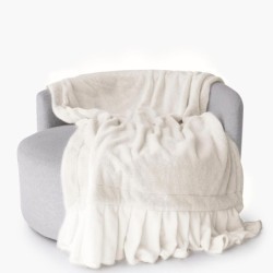 Smoofy Kunstfelldecke aus Kaninchenfleece ¨C cremewei?e flauschige Decke f¨¹r das Sofa, gem¨¹tliche weiche Pl¨¹sch-¨¹berwurfdecke f¨¹r Couch und Bett, luxuri?se dicke flauschige Couchdecke f¨¹r den Winter, bequeme Luftpolsterdecke ¨C 127 x 152 cm : K¨¹che, Haushalt & Wohnen