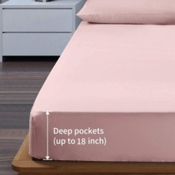 EaseHome Pink Queen Size Sheets Set - 1800 Thread Count Deep Pocket to 18 inches Mattress 4 Piece - Premium Bedding Sheets & Pillowcases Collection - Extra Soft