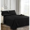 Elegant Comfort Best, Softest, Coziest 6-Piece Sheet Sets! - 1500 Premier Hotel Quality Luxurious Wrinkle Resistant 6-Piece Damask Stripe Bed Sheet Set, Queen Black