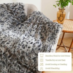 HOMORE Flauschige Leopardendecke, Pl¨¹sch-¨¹berwurf mit Gepardenmuster, weiche Kunstfell-Bett¨¹berwurf f¨¹r dekorative Couch, Stuhl, Sofa, waschbar und leicht, 152,4 x 203,2 cm, Khaki : K¨¹che, Haushalt & Wohnen