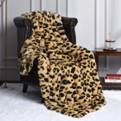 Peri Home Leopard Luxuri?se ¨¹berwurfdecke aus Kunstfell ¨C superweiche, flauschige Bett- und ¨¹berwurfdecke f¨¹r Schlafzimmer, 127 x 152 cm ¨C pelzige Decke, bequeme, warme, gem¨¹tliche Pl¨¹schdecke f¨¹r Bett, Sofa, Couch ¨C Elfenbein : K¨¹che, Haushalt & Wohnen