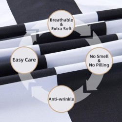 Bed Sheet Set 3 Pieces -Twin Size-Soft Durable Microfiber Bedding Sheet Set,Deep Pocket,Stain,Fade & Wrinkle Resistant (Plaid Black&White)